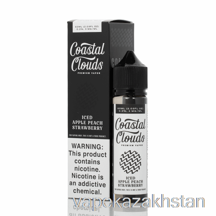 Vape Disposable ICED Apple Peach Strawberry - Coastal Clouds Co. - 60mL 3mg